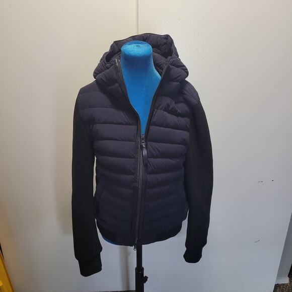 Mackage Down Puffer Jacket Mens 38 Medium Leather Trim Coat - Picture 1 of 11